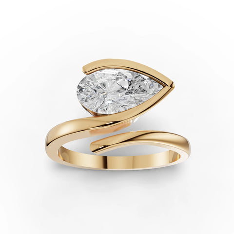 2.5CT Pear Lab Diamond Premium Solitaire Engagement Ring - Buvea Jewels