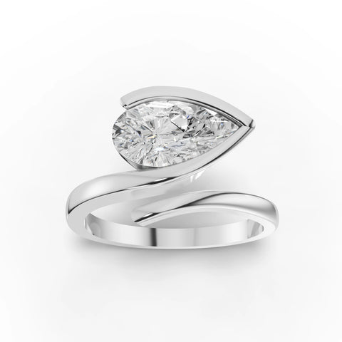 2.5CT Pear Lab Diamond Premium Solitaire Engagement Ring - Buvea Jewels