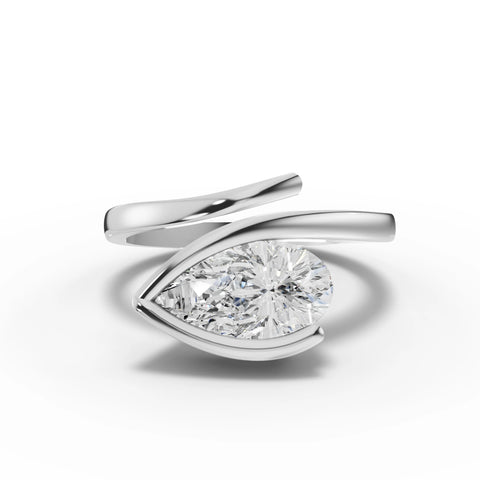 2.5CT Pear Lab Diamond Premium Solitaire Engagement Ring - Buvea Jewels