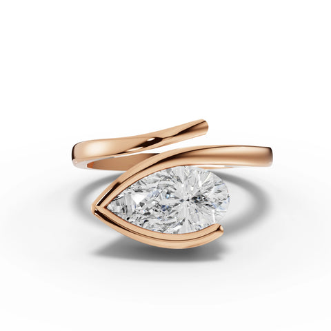 2.5CT Pear Lab Diamond Premium Solitaire Engagement Ring - Buvea Jewels