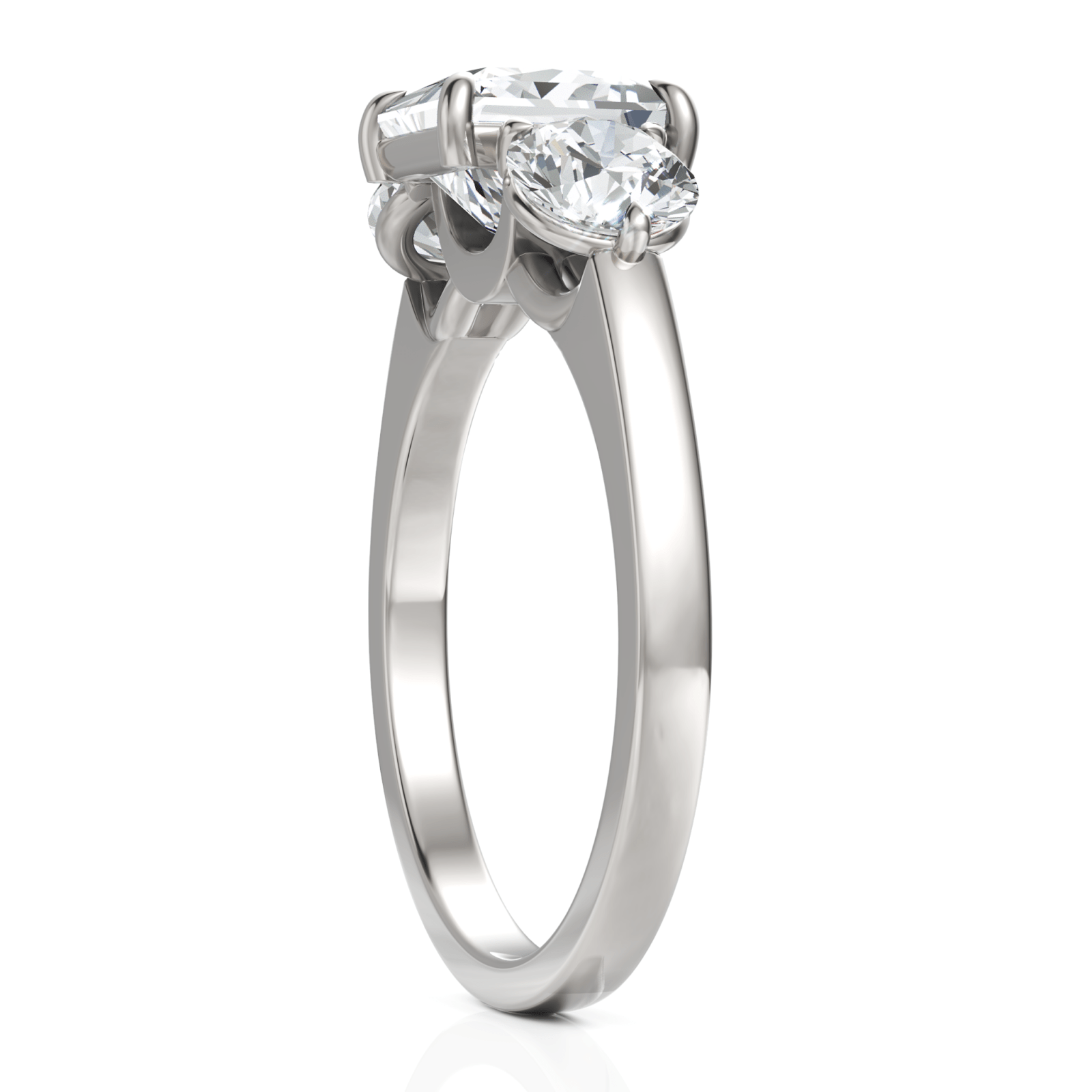 2.5CT Princess Lab Diamond Three Stone Engagement Ring - Buvea Jewels