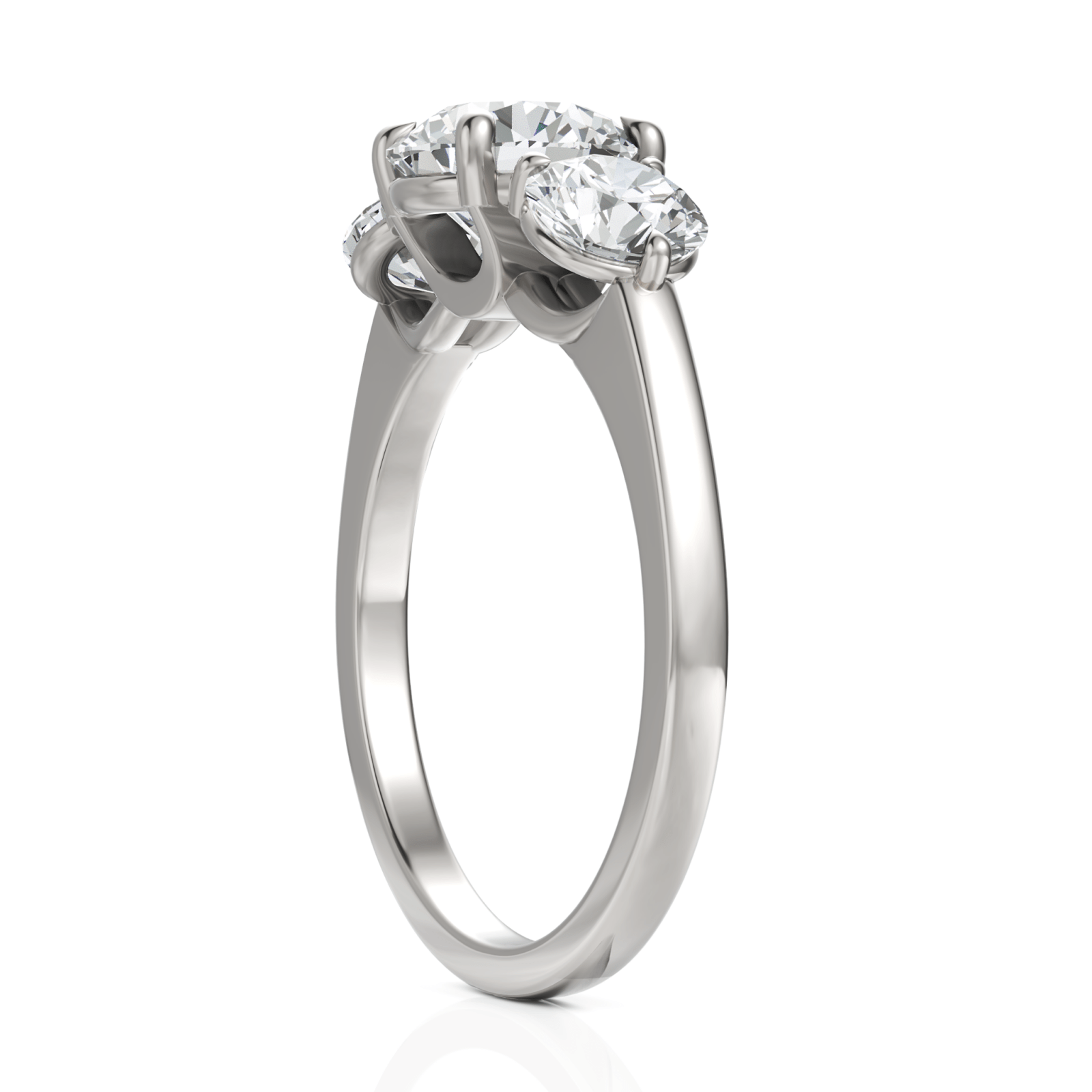 2.5CT Round Lab Diamond Three Stone Engagement Ring - Buvea Jewels