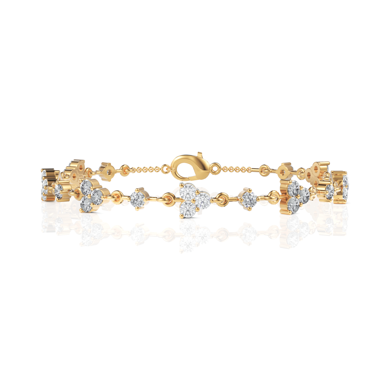 2.64CT Round Lab Diamond Floral Bracelet - Buvea Jewels