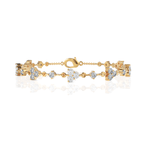 2.64CT Round Lab Diamond Floral Bracelet - Buvea Jewels