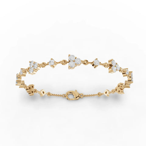 2.64CT Round Lab Diamond Floral Bracelet - Buvea Jewels