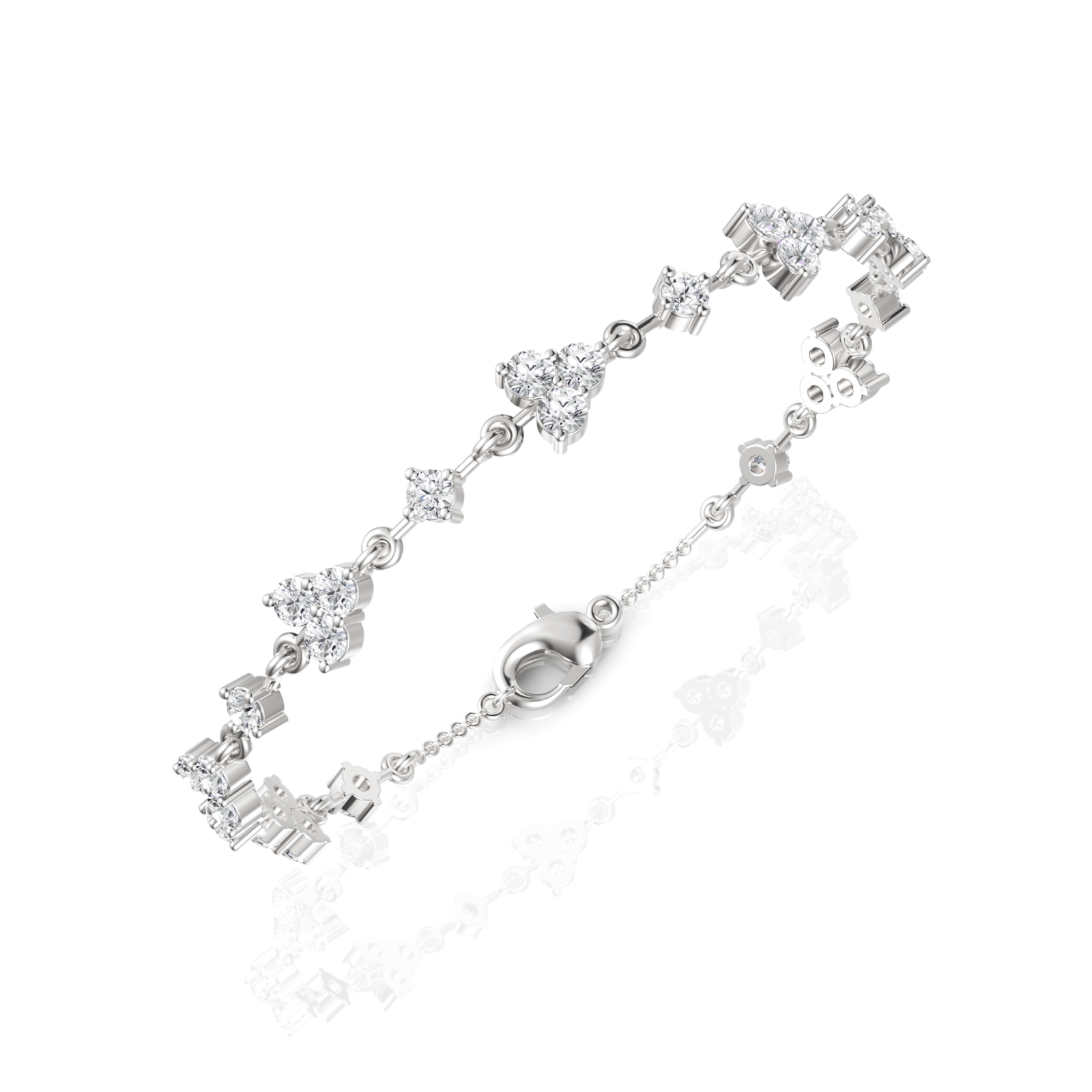 2.64CT Round Lab Diamond Floral Bracelet - Buvea Jewels