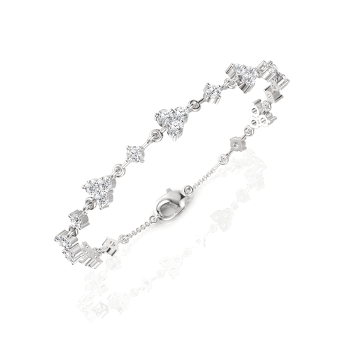 2.64CT Round Lab Diamond Floral Bracelet - Buvea Jewels