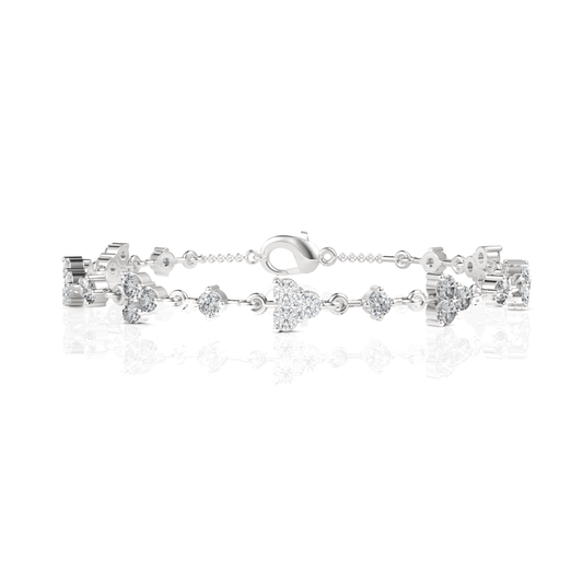 2.64CT Round Lab Diamond Floral Bracelet - Buvea Jewels