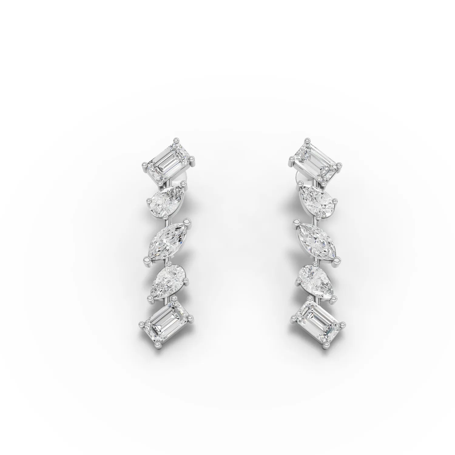 2.66CT Marquise Pear Emerald Lab Diamond Premium Drop Earrings - Buvea Jewels