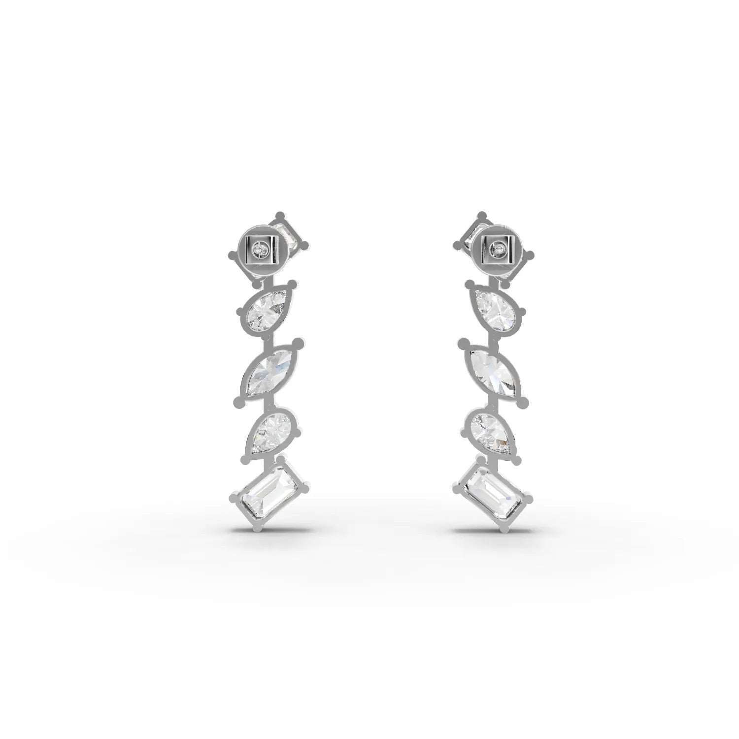 2.66CT Marquise Pear Emerald Lab Diamond Premium Drop Earrings - Buvea Jewels
