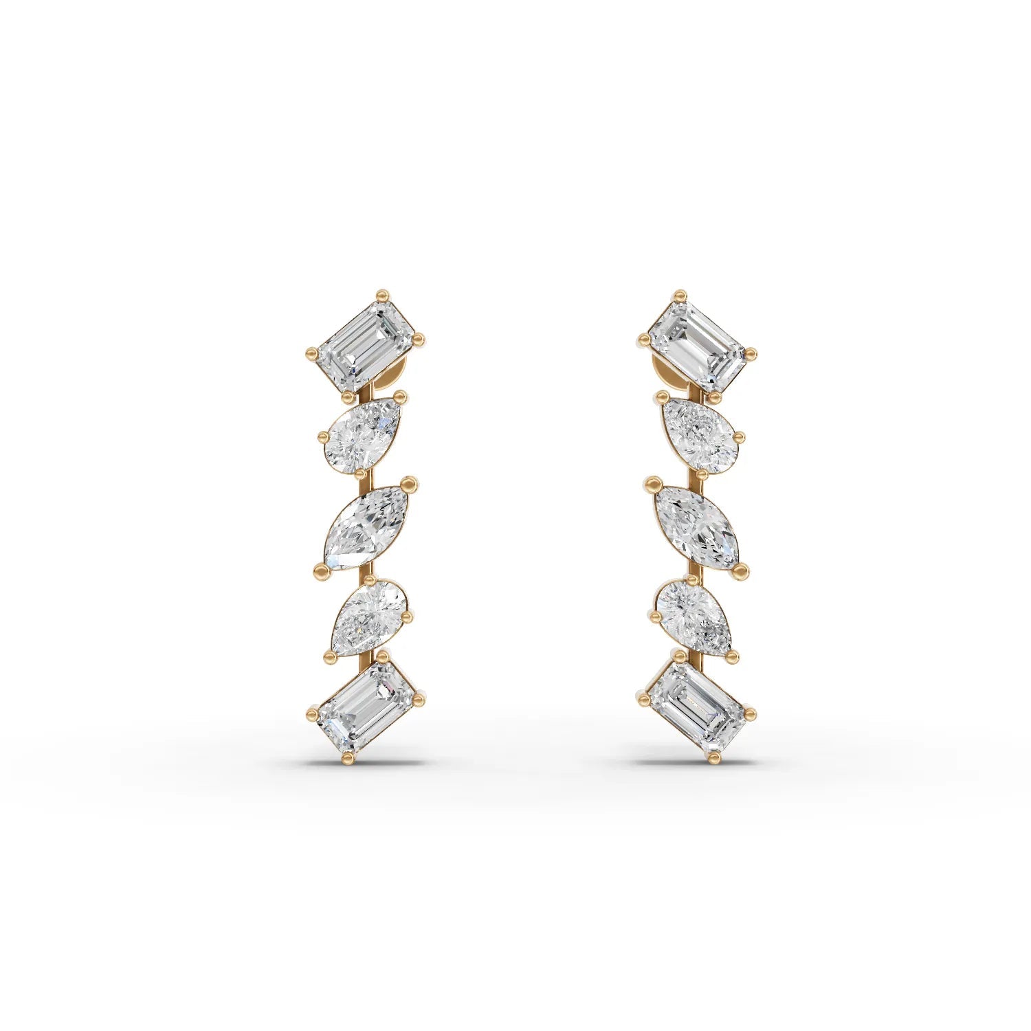 2.66CT Marquise Pear Emerald Lab Diamond Premium Drop Earrings - Buvea Jewels