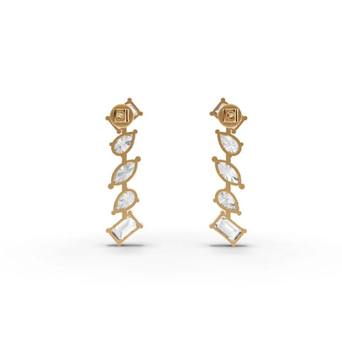 2.66CT Marquise Pear Emerald Lab Diamond Premium Drop Earrings - Buvea Jewels