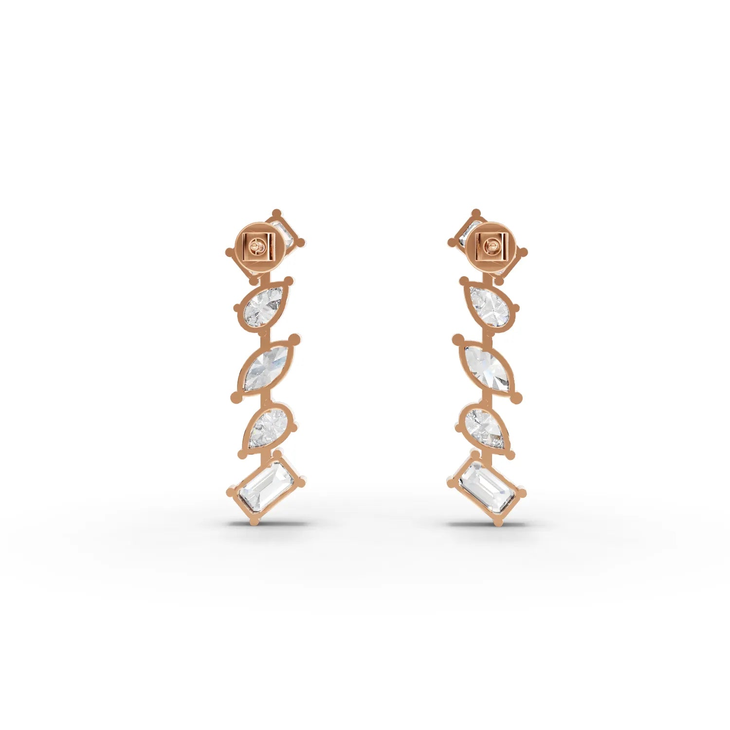 2.66CT Marquise Pear Emerald Lab Diamond Premium Drop Earrings - Buvea Jewels
