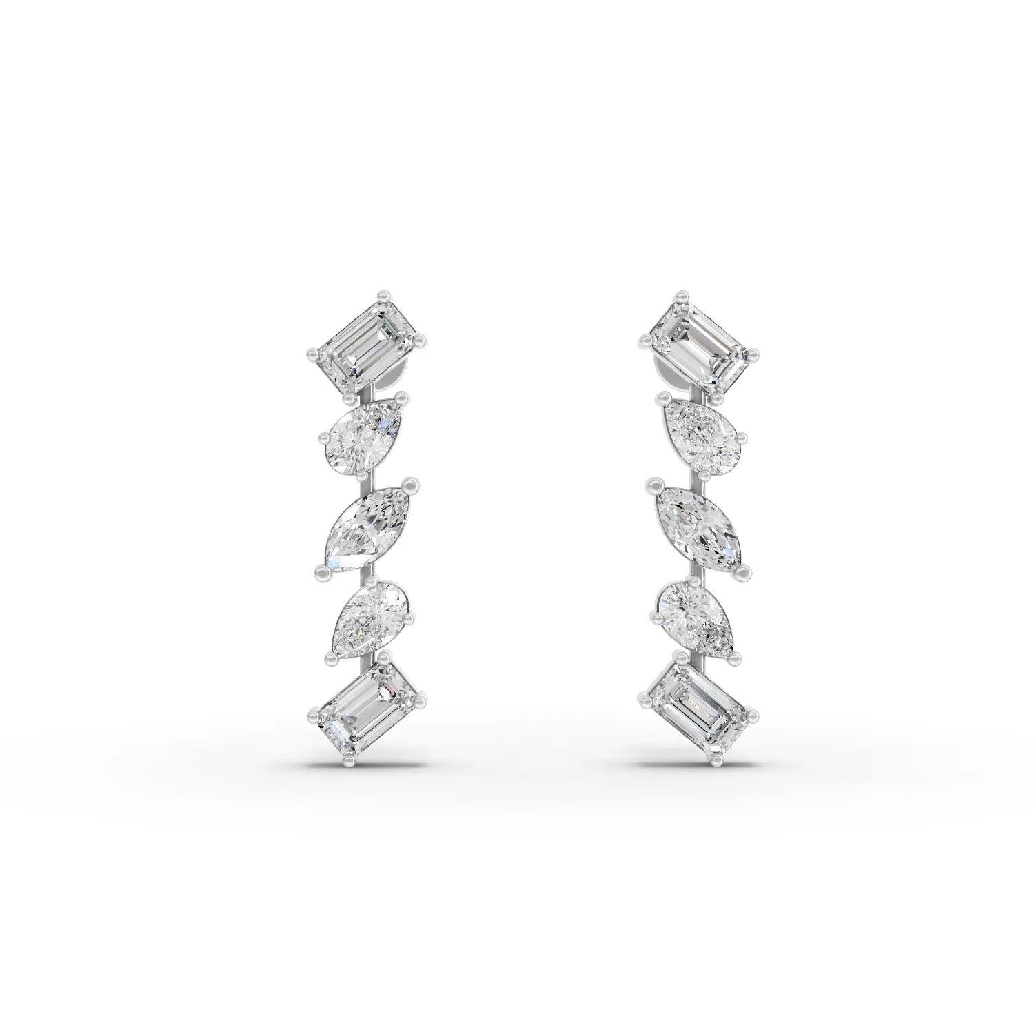 2.66CT Marquise Pear Emerald Lab Diamond Premium Drop Earrings - Buvea Jewels