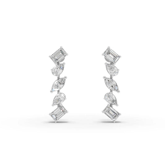 2.66CT Marquise Pear Emerald Lab Diamond Premium Drop Earrings - Buvea Jewels