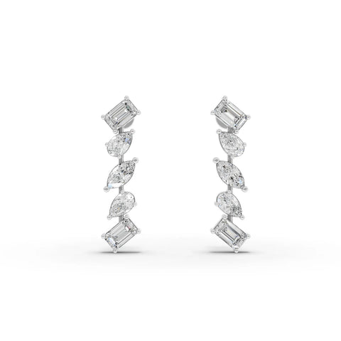 2.66CT Marquise Pear Emerald Lab Diamond Premium Drop Earrings - Buvea Jewels