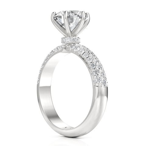 2.67CT Round Lab Diamond Premium Hidden Halo Accent Engagement Ring - Buvea Jewels