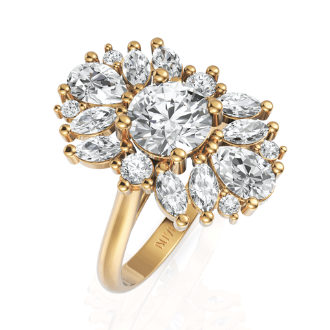 2.76CT Round Lab Diamond Cluster Premium Engagement Ring - Buvea Jewels