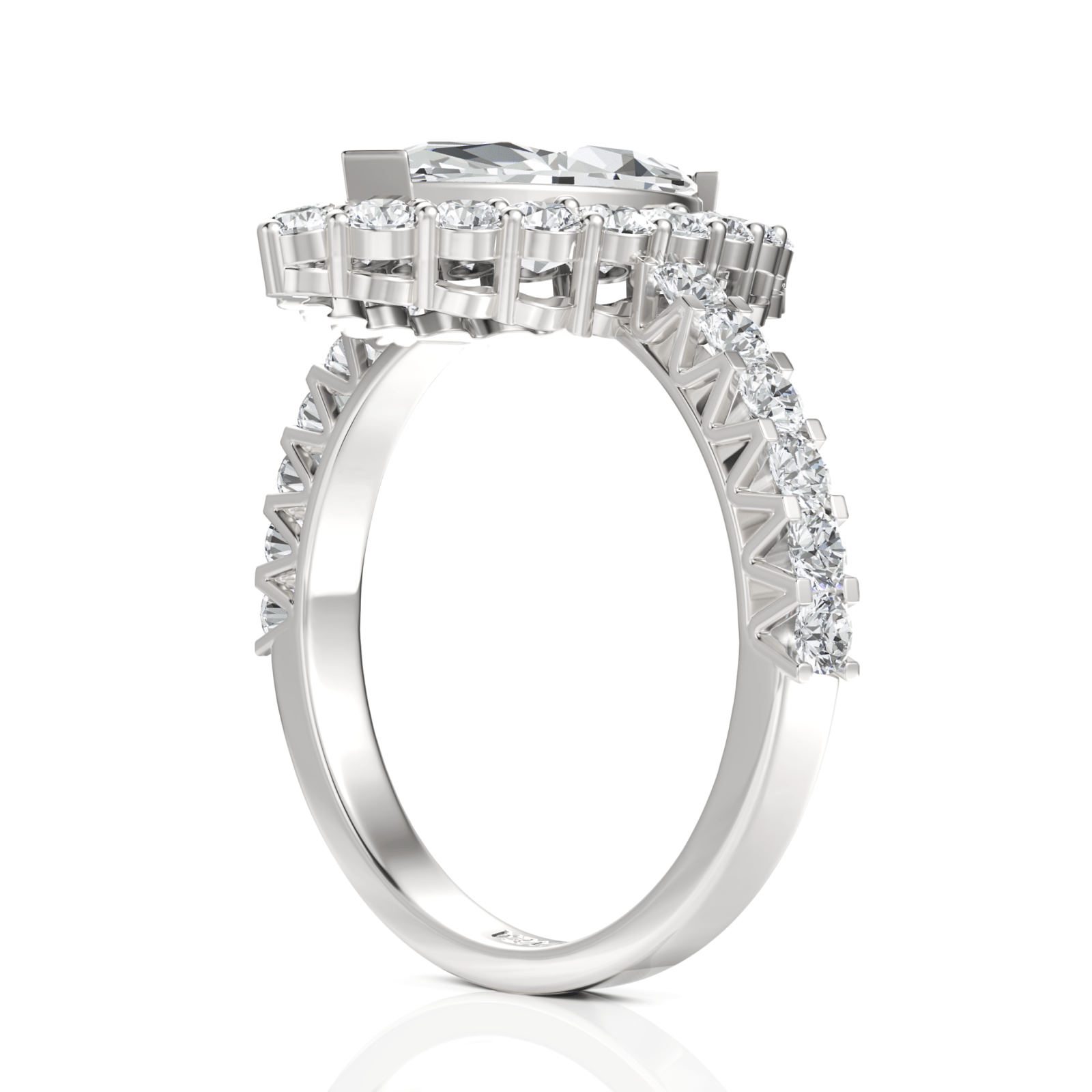 2.7CT Marquise Lab Diamond Premium Halo Accent Engagement Ring - Buvea Jewels