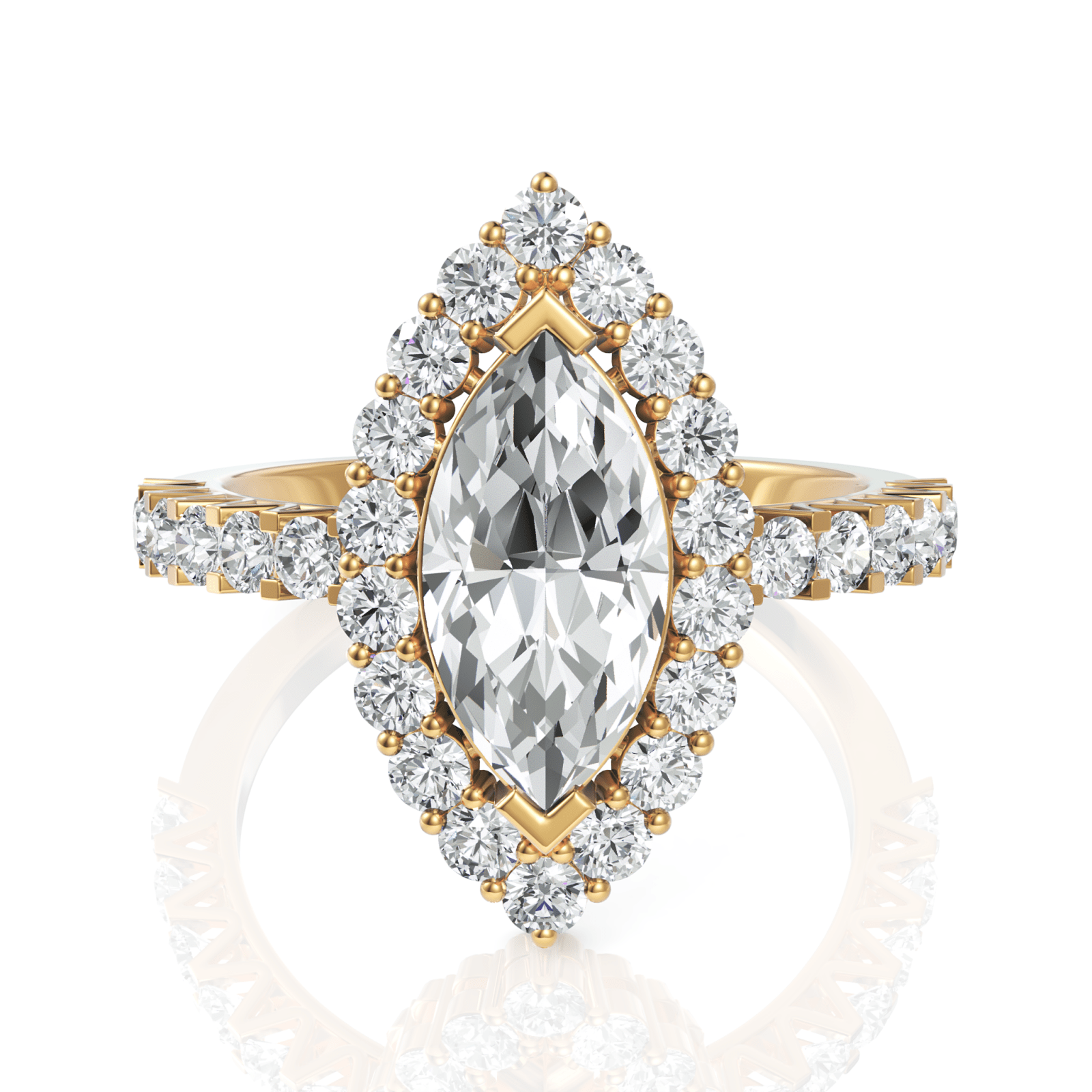 2.7CT Marquise Lab Diamond Premium Halo Accent Engagement Ring - Buvea Jewels