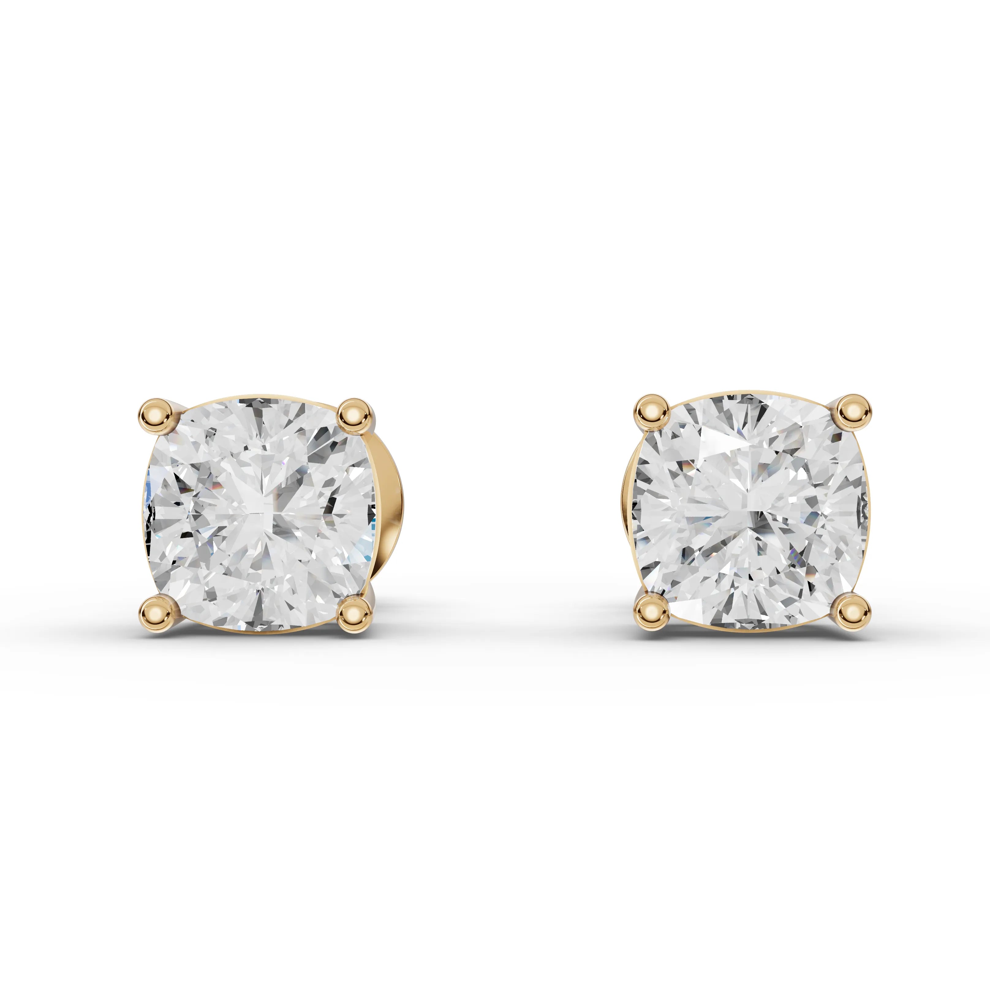 2CT Cushion Lab Diamond Stud Earrings - Buvea Jewels