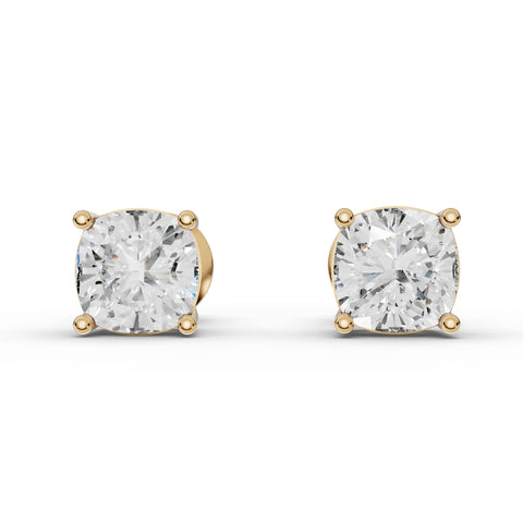 2CT Cushion Lab Diamond Stud Earrings - Buvea Jewels