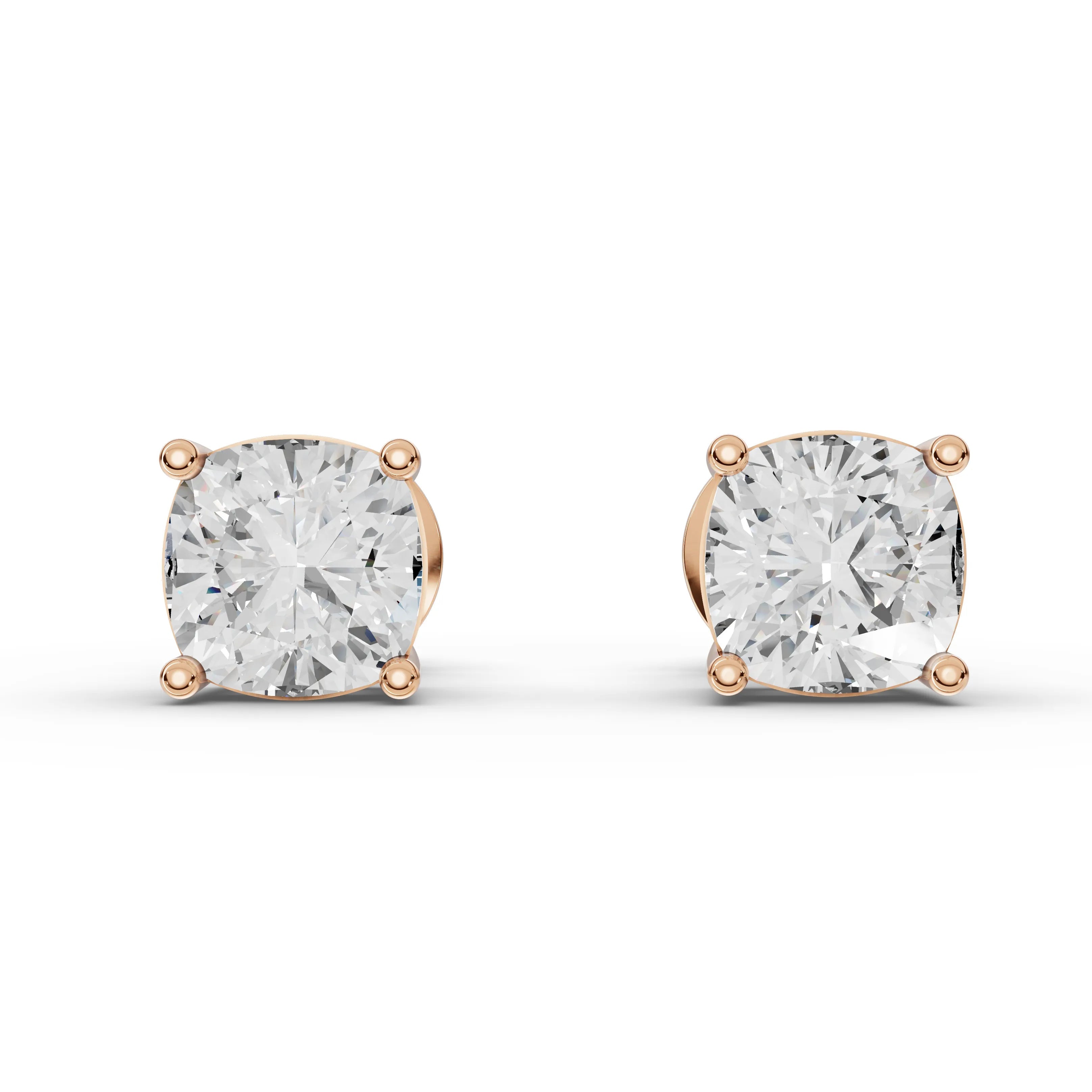 2CT Cushion Lab Diamond Stud Earrings - Buvea Jewels
