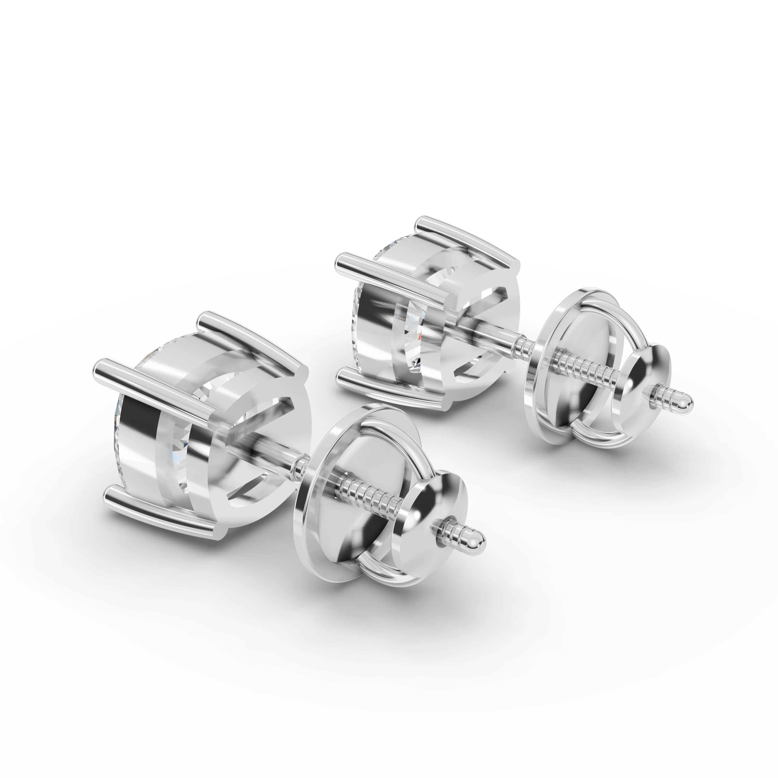 2CT Cushion Lab Diamond Stud Earrings - Buvea Jewels