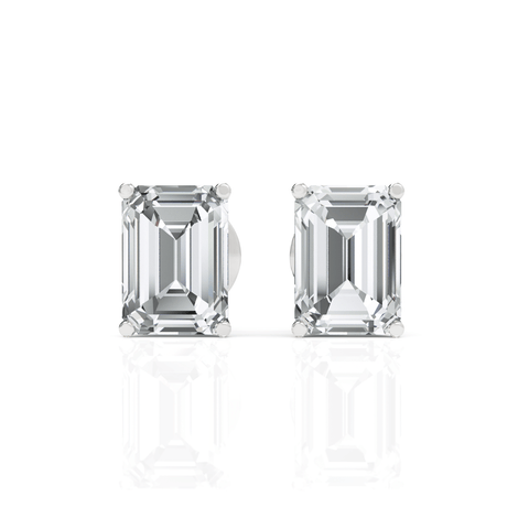 2CT Emerald Lab Diamond Stud Earrings - Buvea Jewels