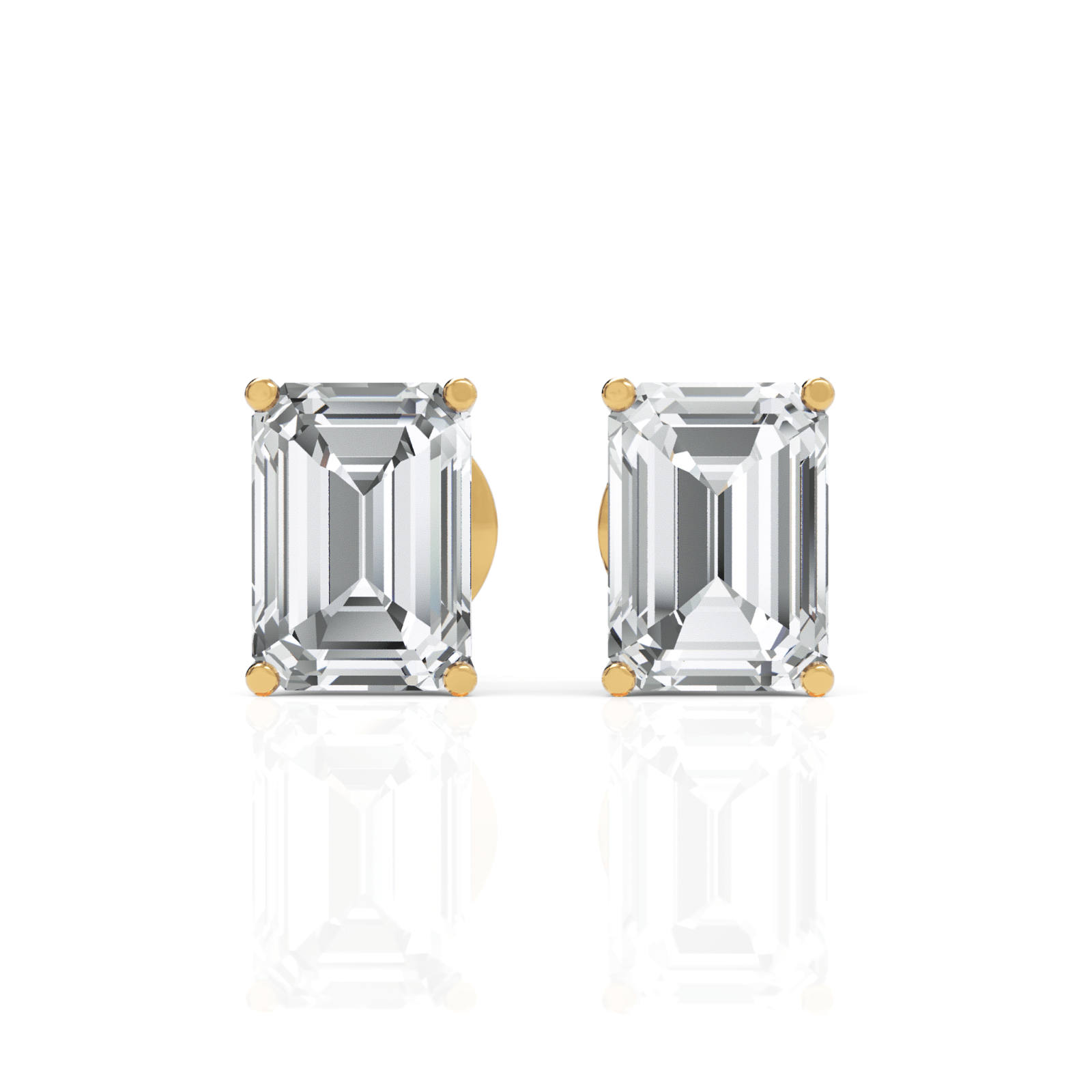 2CT Emerald Lab Diamond Stud Earrings - Buvea Jewels