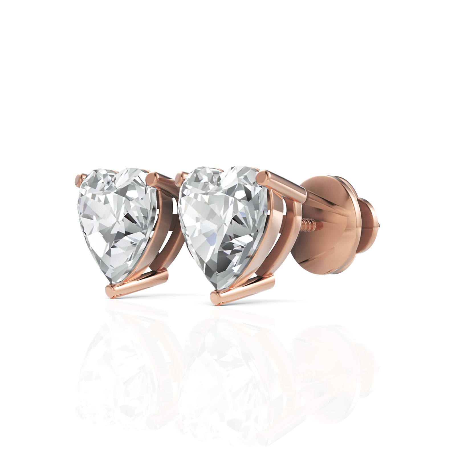 2CT Heart Lab Diamond Stud Earrings - Buvea Jewels