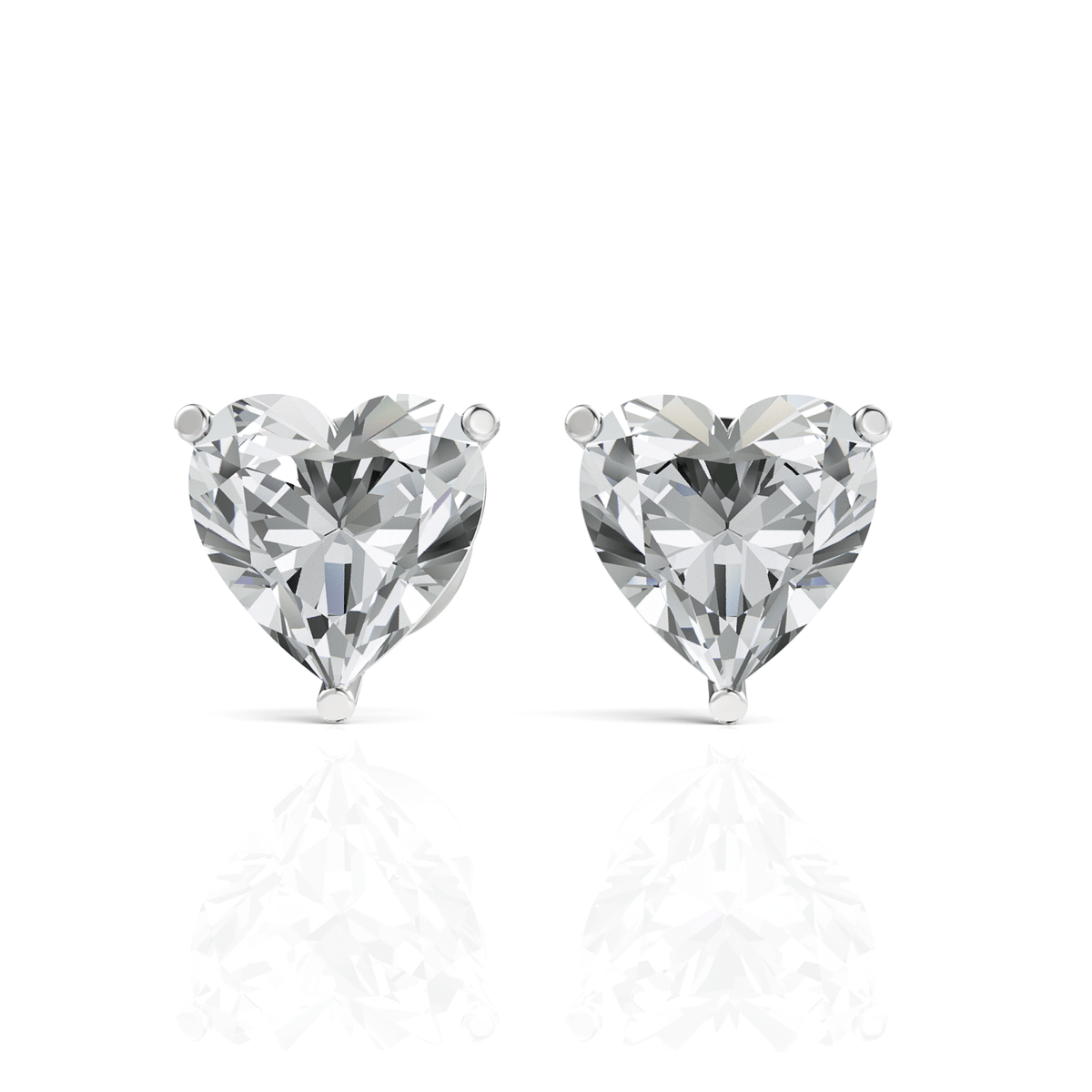 2CT Heart Lab Diamond Stud Earrings - Buvea Jewels