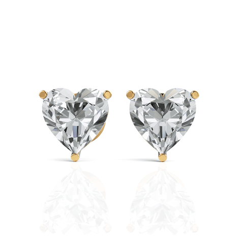 2CT Heart Lab Diamond Stud Earrings - Buvea Jewels