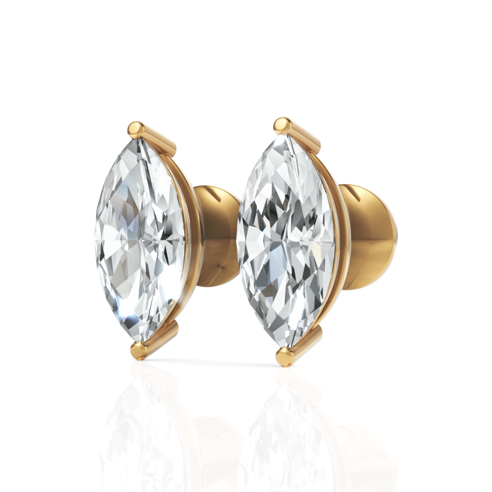 2CT Marquise Lab Diamond Stud Earrings - Buvea Jewels