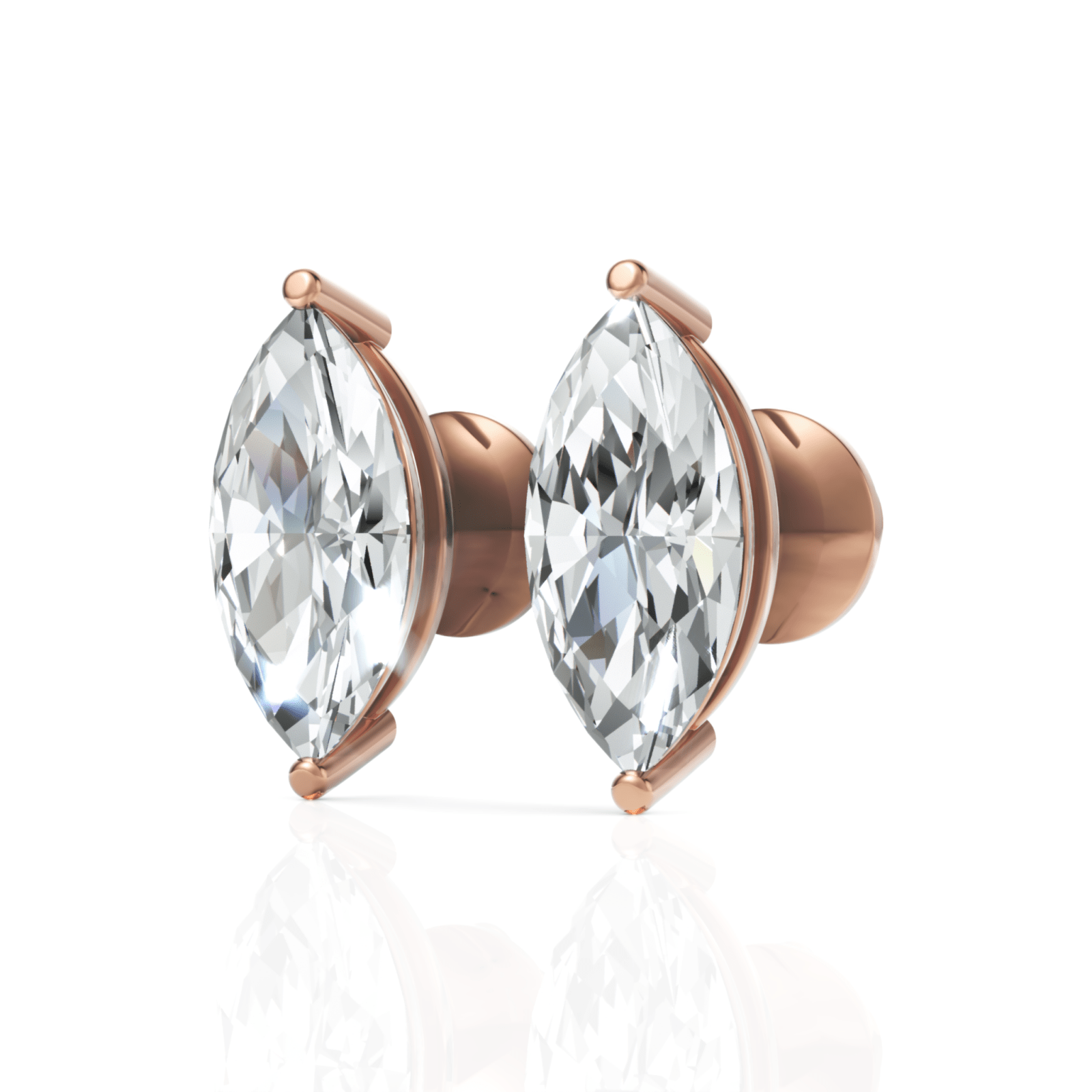 2CT Marquise Lab Diamond Stud Earrings - Buvea Jewels