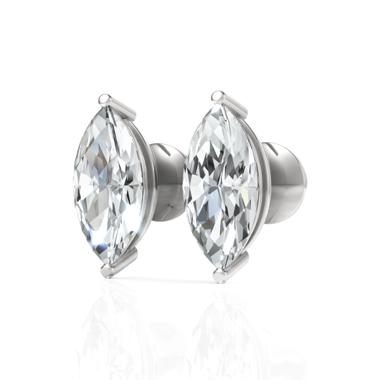 2CT Marquise Lab Diamond Stud Earrings - Buvea Jewels