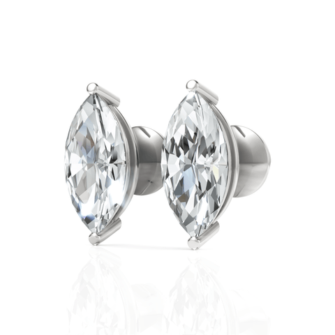 2CT Marquise Lab Diamond Stud Earrings - Buvea Jewels