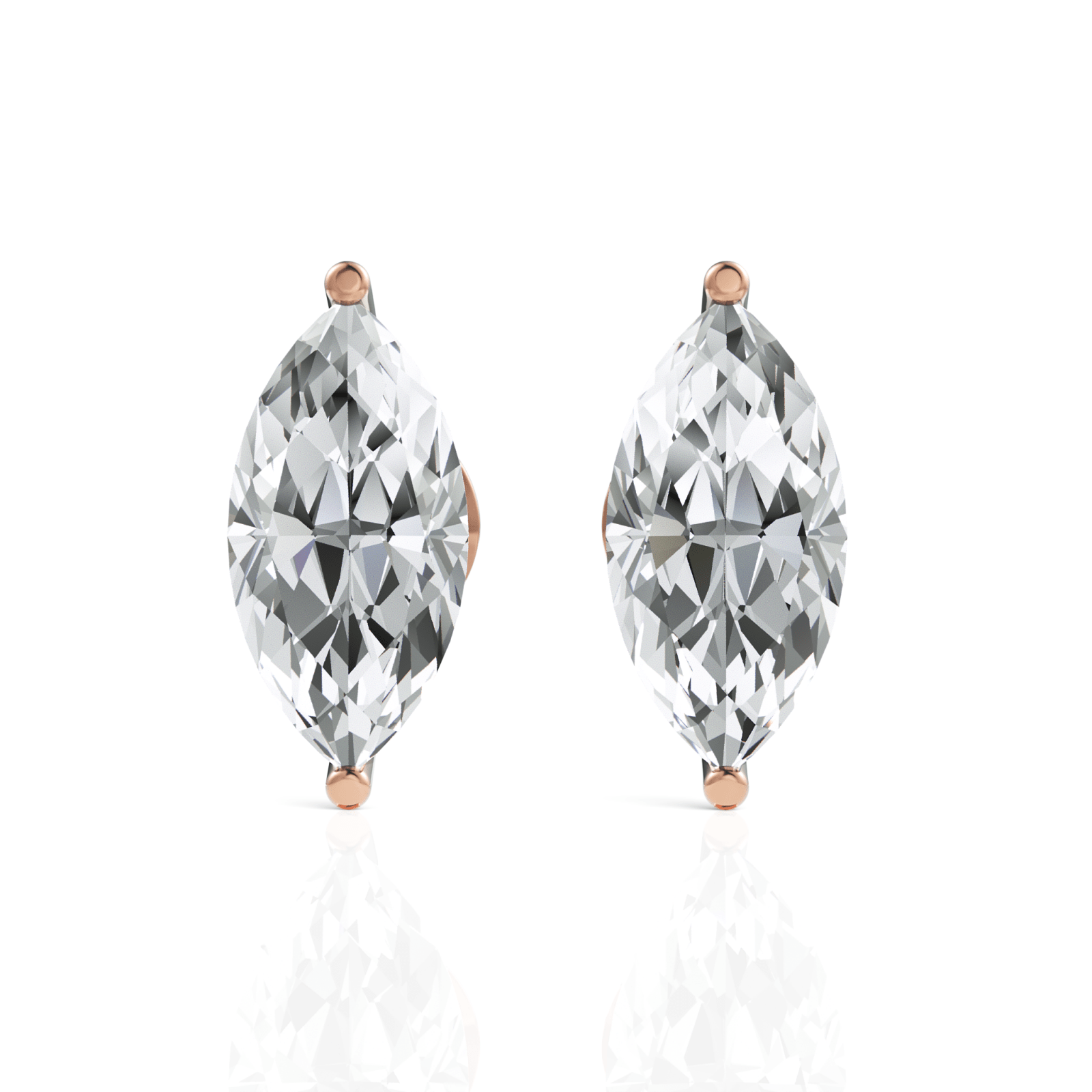 2CT Marquise Lab Diamond Stud Earrings - Buvea Jewels