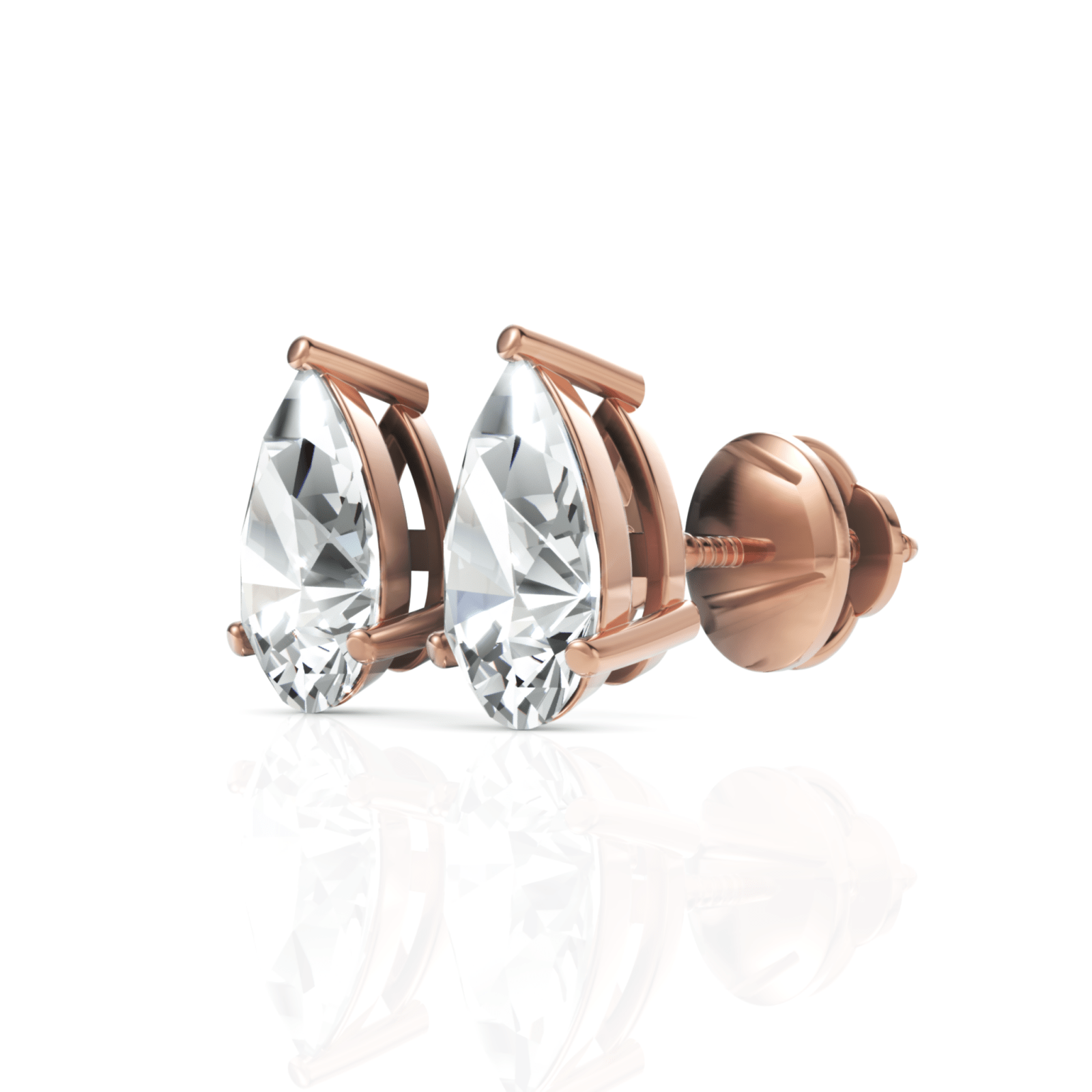 2CT Pear Lab Diamond Stud Earrings - Buvea Jewels