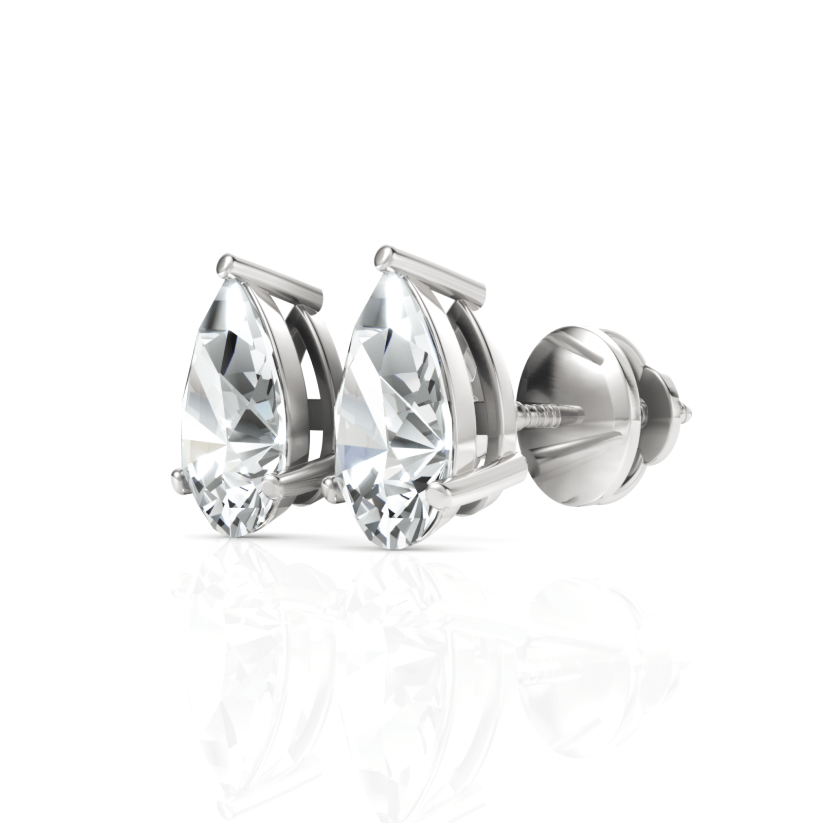 2CT Pear Lab Diamond Stud Earrings - Buvea Jewels