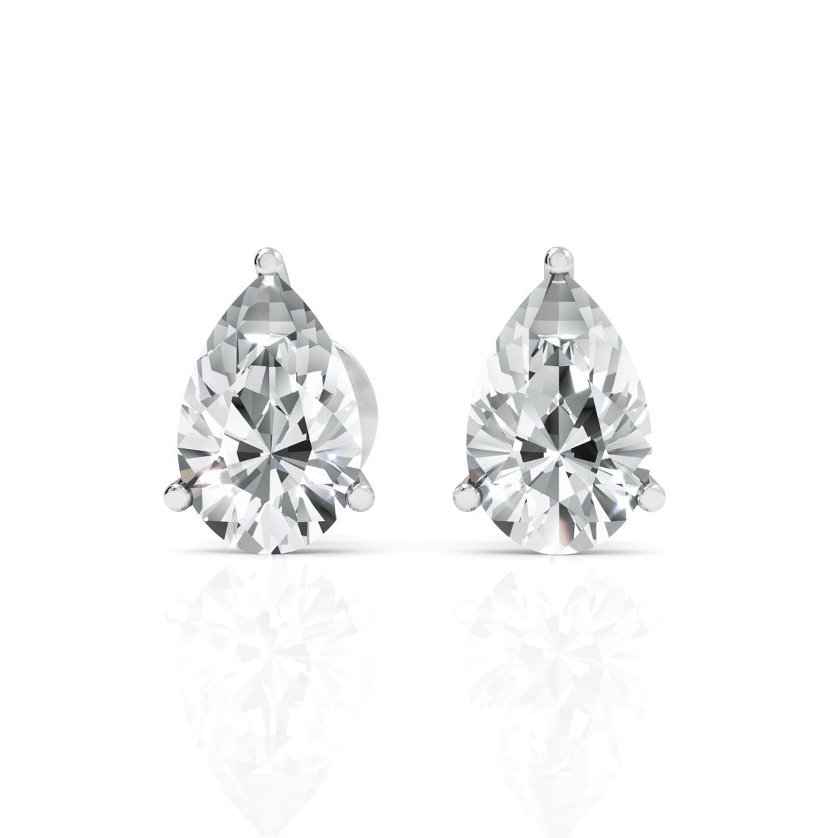 2CT Pear Lab Diamond Stud Earrings - Buvea Jewels