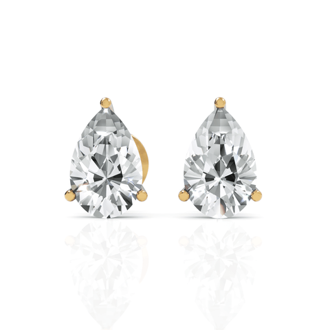 2CT Pear Lab Diamond Stud Earrings - Buvea Jewels