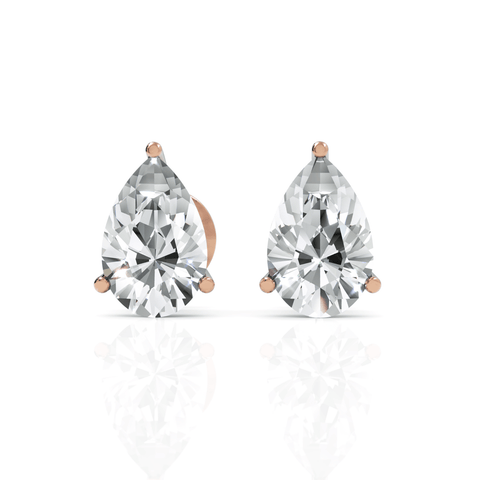 2CT Pear Lab Diamond Stud Earrings - Buvea Jewels