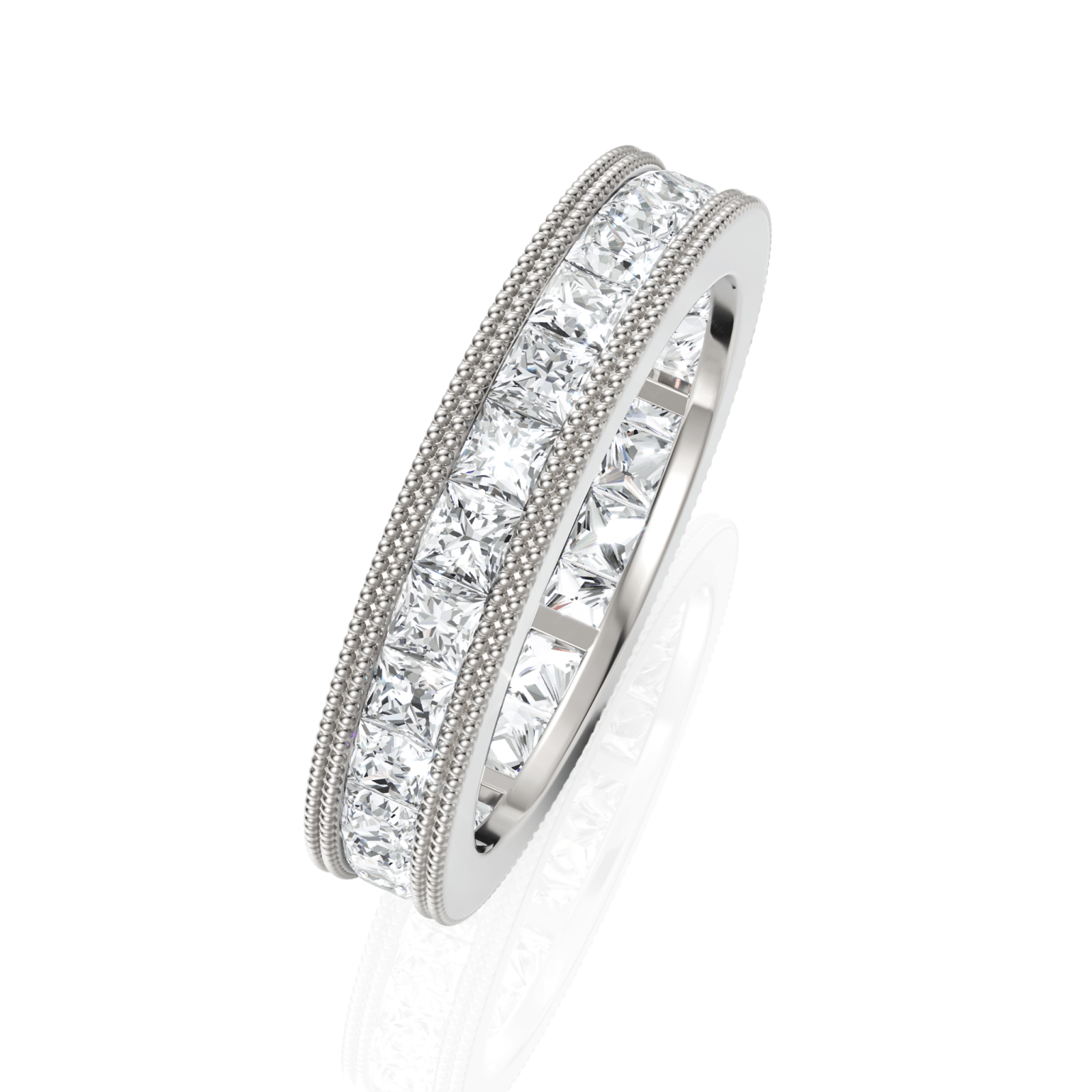 2CT Princess Lab Diamond Full Eternity Ring - Buvea Jewels