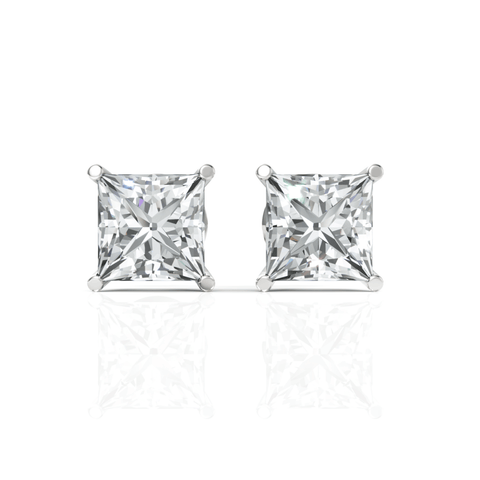 2CT Princess Lab Diamond Stud Earrings - Buvea Jewels