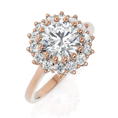 2CT Round Lab Diamond Halo Premium Engagement Ring - Buvea Jewels