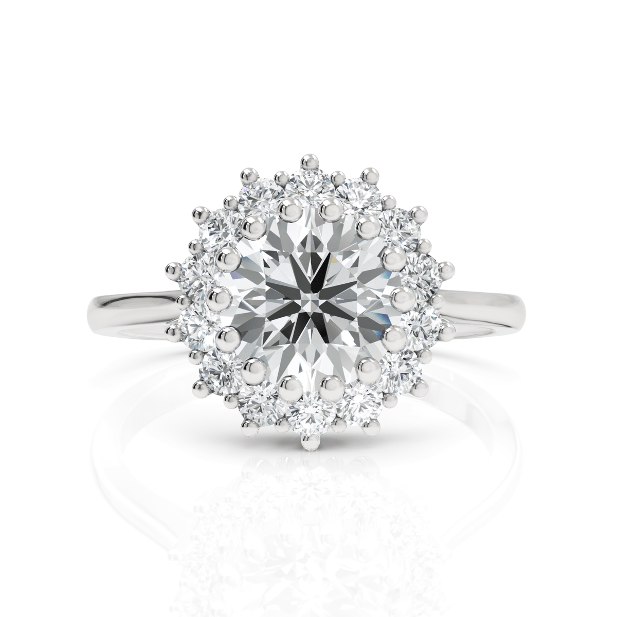 2CT Round Lab Diamond Halo Premium Engagement Ring - Buvea Jewels