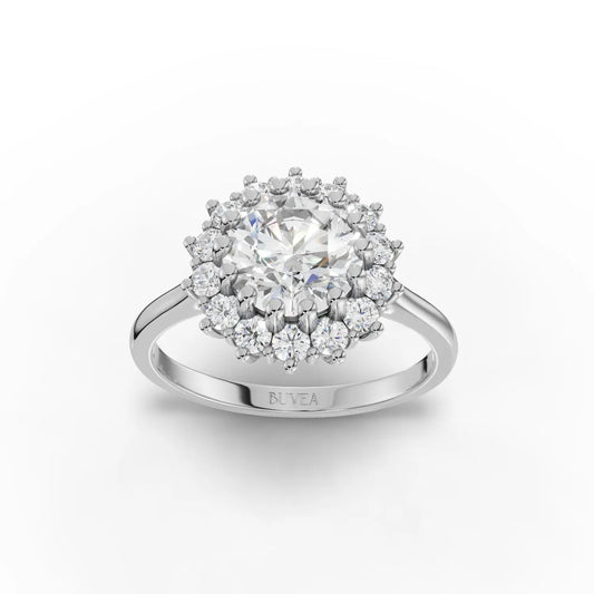 2CT Round Lab Diamond Halo Premium Engagement Ring - Buvea Jewels