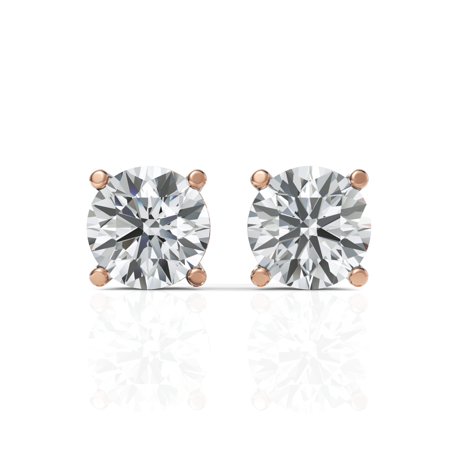 2CT Round Lab Diamond Stud Earrings - Buvea Jewels