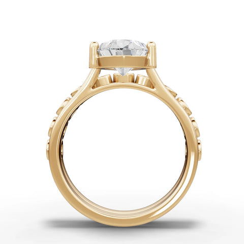 3.09CT Pear Lab Diamond Bridal Set Ring - Buvea Jewels